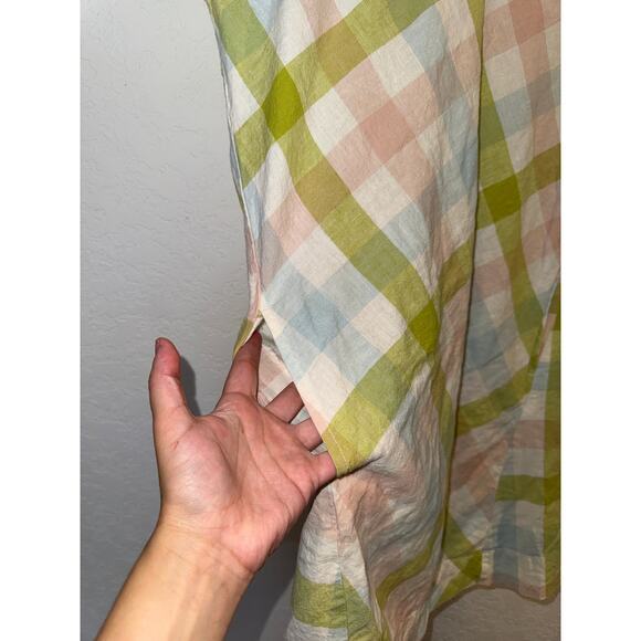 EUC Peyton & Parker Linen Plaid Button Dress Multicolor Size S - Picture 8 of 12